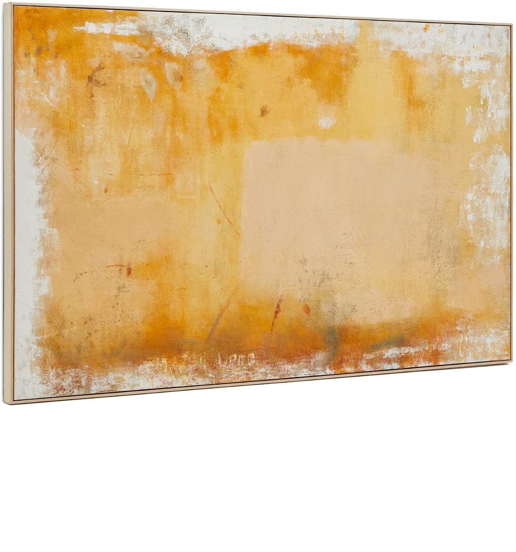 Abstrakt Maleri Med Træramme Kave Home Selnar 200x120 Cm Gul