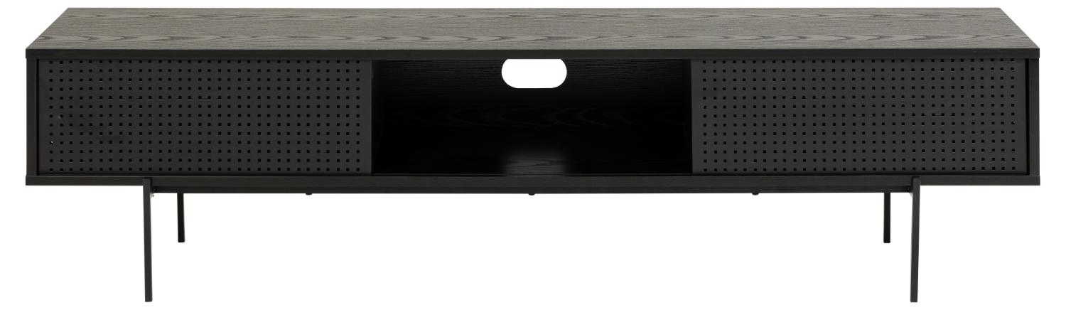 Act Nordic Angus Tv-bord       Mesh Skydelåger  Sort Ask Melamin Og Sort Metal  180x40