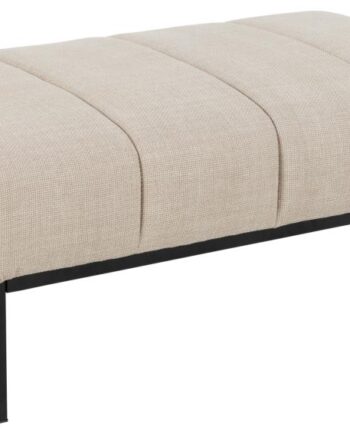 Act Nordic Caix Skammel     Lodret Syning  Rektangulær Beige Stof Og Sort Stål  100x61