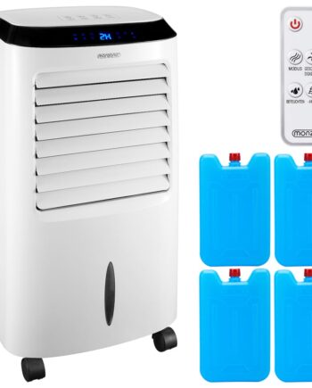 Air Cooler Mobile 4in1  Fjernbetjening  10l Med Timer  Luftfugter