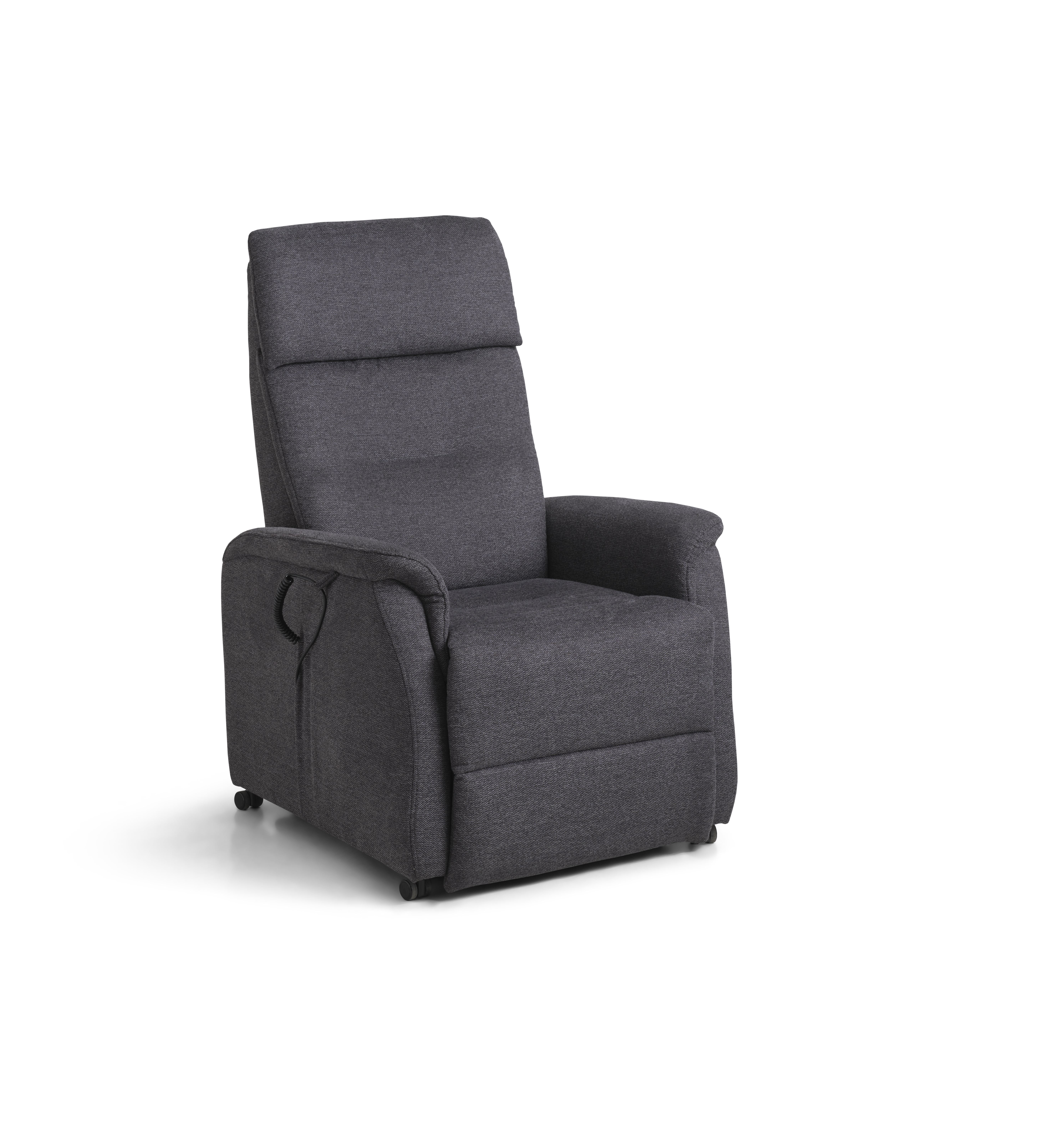 Alexander Recliner Lænestol    Motors Antracitgrå Polyester Stof Og Hjul