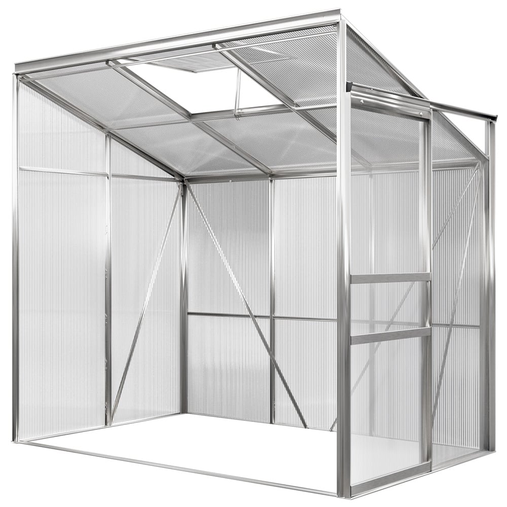 Alu Sidedrivhus Med Vindue  190x122x202 Cm