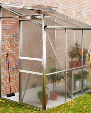 Alu Sidedrivhus 190x122x202cm Med Fundament