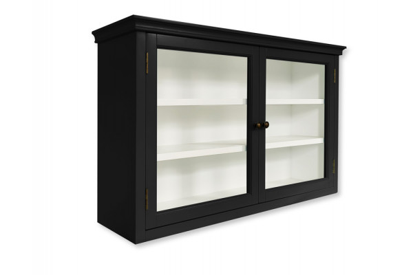 Amager Væghængt Vitrineskab 60x100x26 Cm Sort Hvid