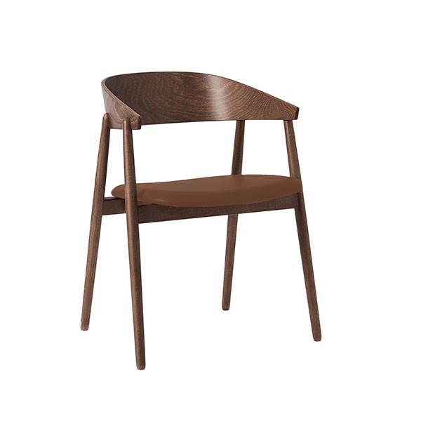 Andersen Furniture Ac2 Spisebordsstol   Bøg Røget Mat Lak   Brun Pu Lædersæde  : Erling Christensen Møbler