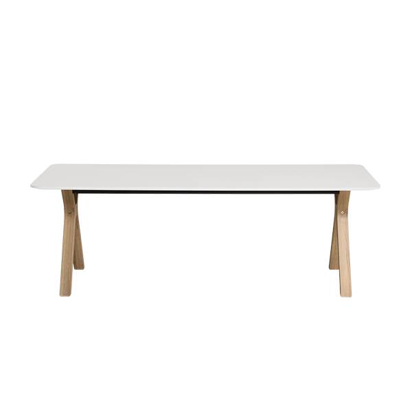 Andersen Furniture Space Udtræksbord Hvid Laminat Alpino Eg Hvidpigmenteret Mat Lak Sortmalet Kant  Eg Hvidpigmenteret Mat Lak : Erling