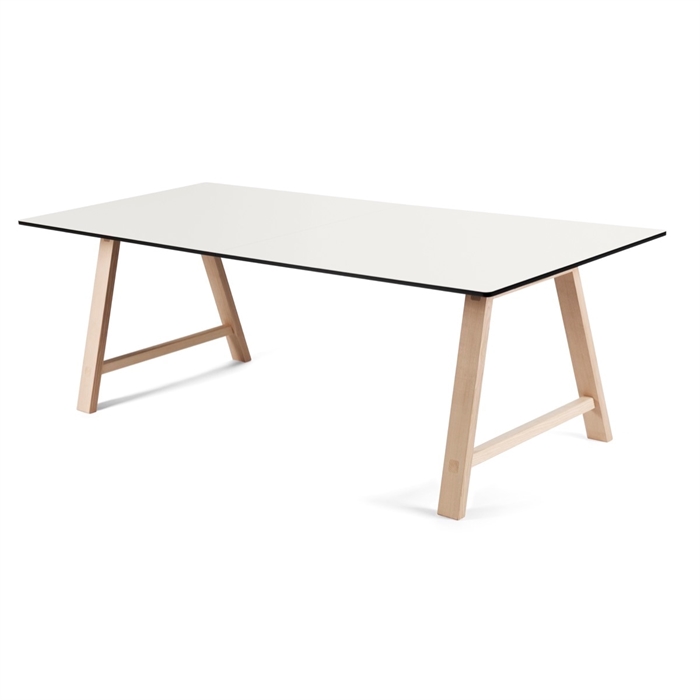 Andersen Furniture T1 Spisebord Hvid Laminat Eg Hvid Mat Lak 95x220 Cm : Erling Christensen Møbler