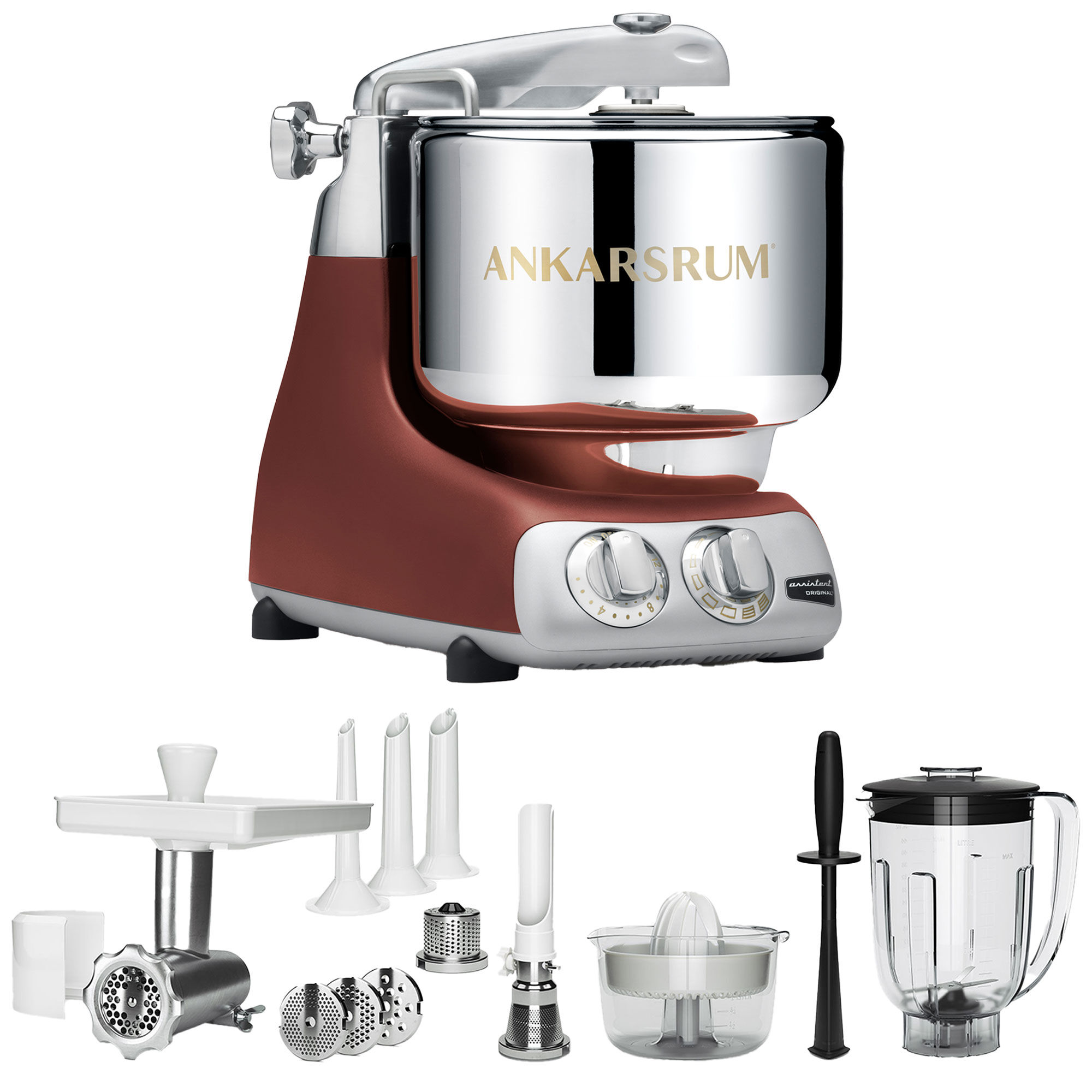 Ankarsrum Assistent Original Akm6230 Rustic Maroon Deluxe Tilbehørspakke