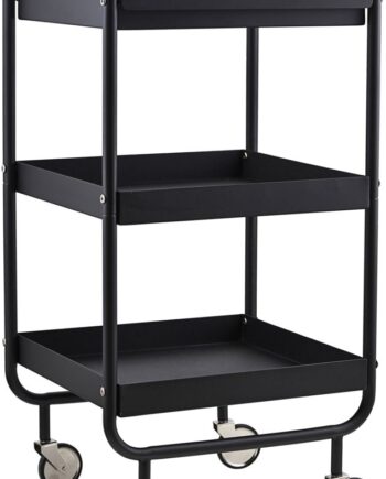 Anretterbord Trolley House Doctor Roll Mat Sort Stål H85xb38xl42 Cm