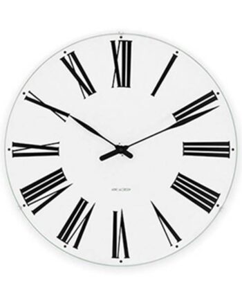 Arne Jacobsen Roman Vægur  :29 Cm Hvid Sort  : Erling Christensen Møbler