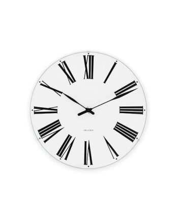 Arne Jacobsen Roman Vægur  :16 Cm Hvid Sort  : Erling Christensen Møbler