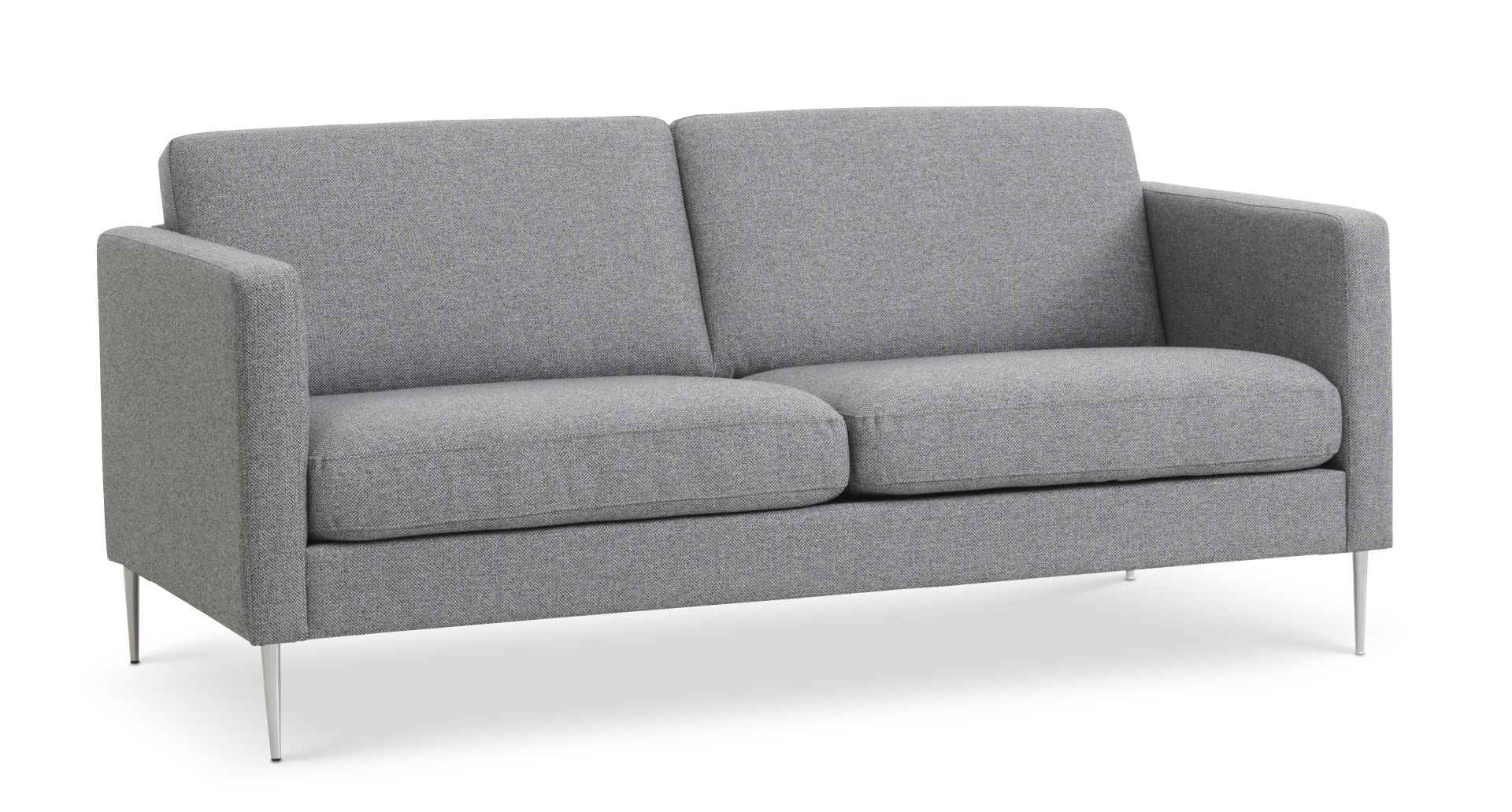 Ask     Pers  Sofa Lys Granitgrå Polyester Stof Og Børstet Aluminium