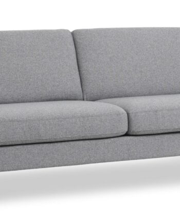 Ask   Pers  Sofa Lys Granitgrå Polyester Stof Og Sort Metal