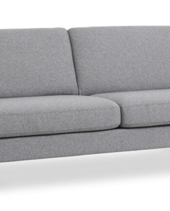 Ask   Pers  Sofa Lys Granitgrå Polyester Stof Og Sort Træ