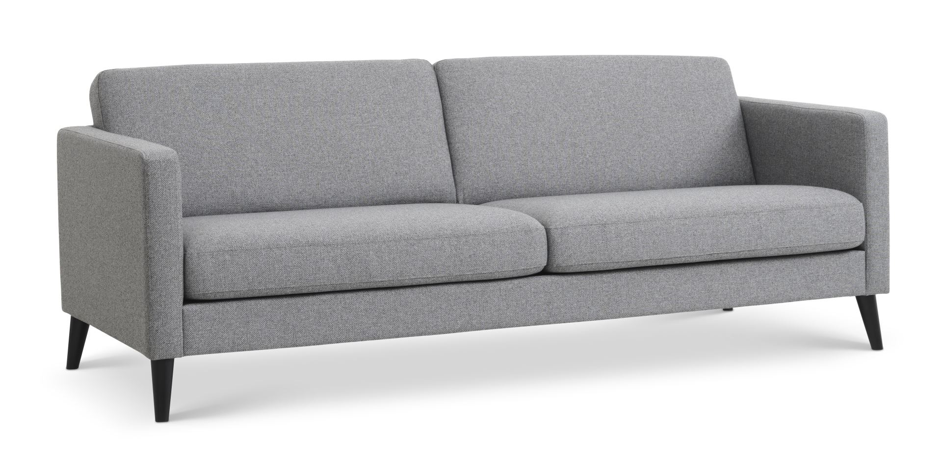 Ask Pers Sofa Lys Granitgrå Polyester Stof Og Sort Træ