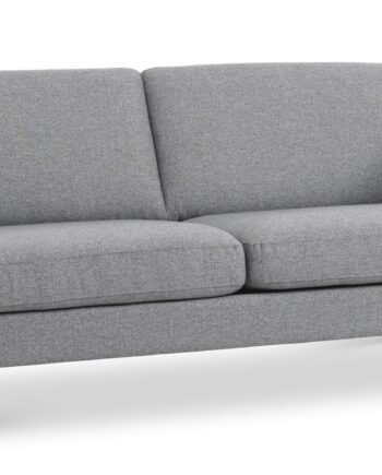 Ask     Pers  Sofa Lys Granitgrå Polyester Stof Og Sort Træ