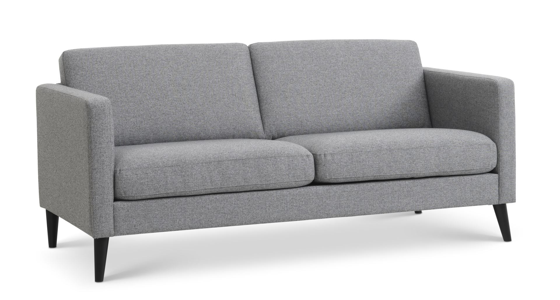 Ask Pers Sofa Lys Granitgrå Polyester Stof Og Sort Træ