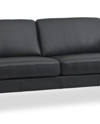 Ask     Pers  Sofa Sort Semianilin Læder Og Børstet Aluminium