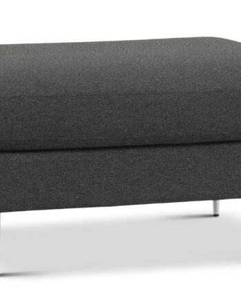 Ask Puf  Rektangulær Antracitgrå Polyester Stof Og Børstet Aluminium  85x70