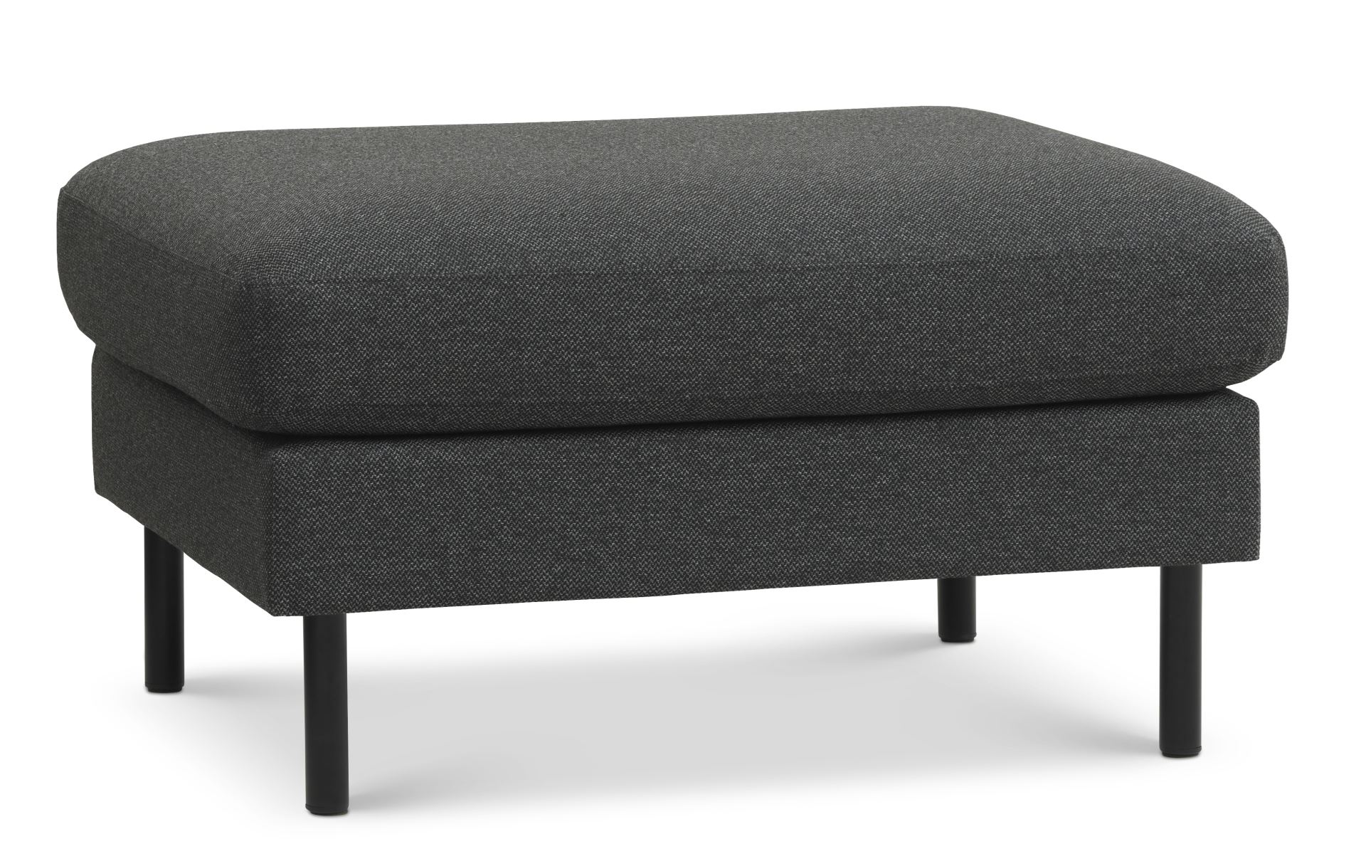 Ask Puf Rektangulær Antracitgrå Polyester Stof Og Sort Metal 85x70