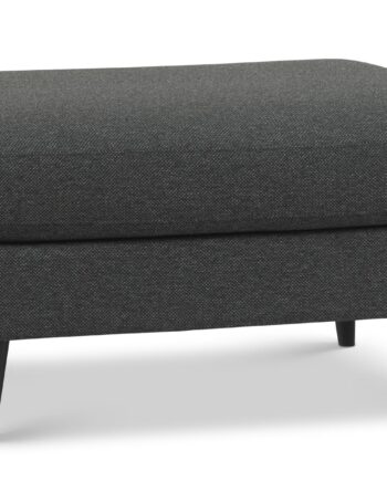 Ask Puf  Rektangulær Antracitgrå Polyester Stof Og Sort Træ  85x70