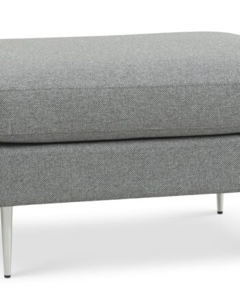 Ask Puf  Rektangulær Lys Granitgrå Polyester Stof Og Børstet Aluminium  85x70