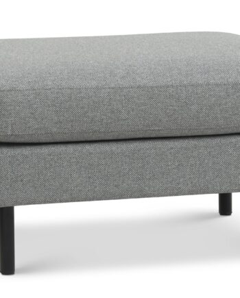 Ask Puf  Rektangulær Lys Granitgrå Polyester Stof Og Sort Metal  85x70