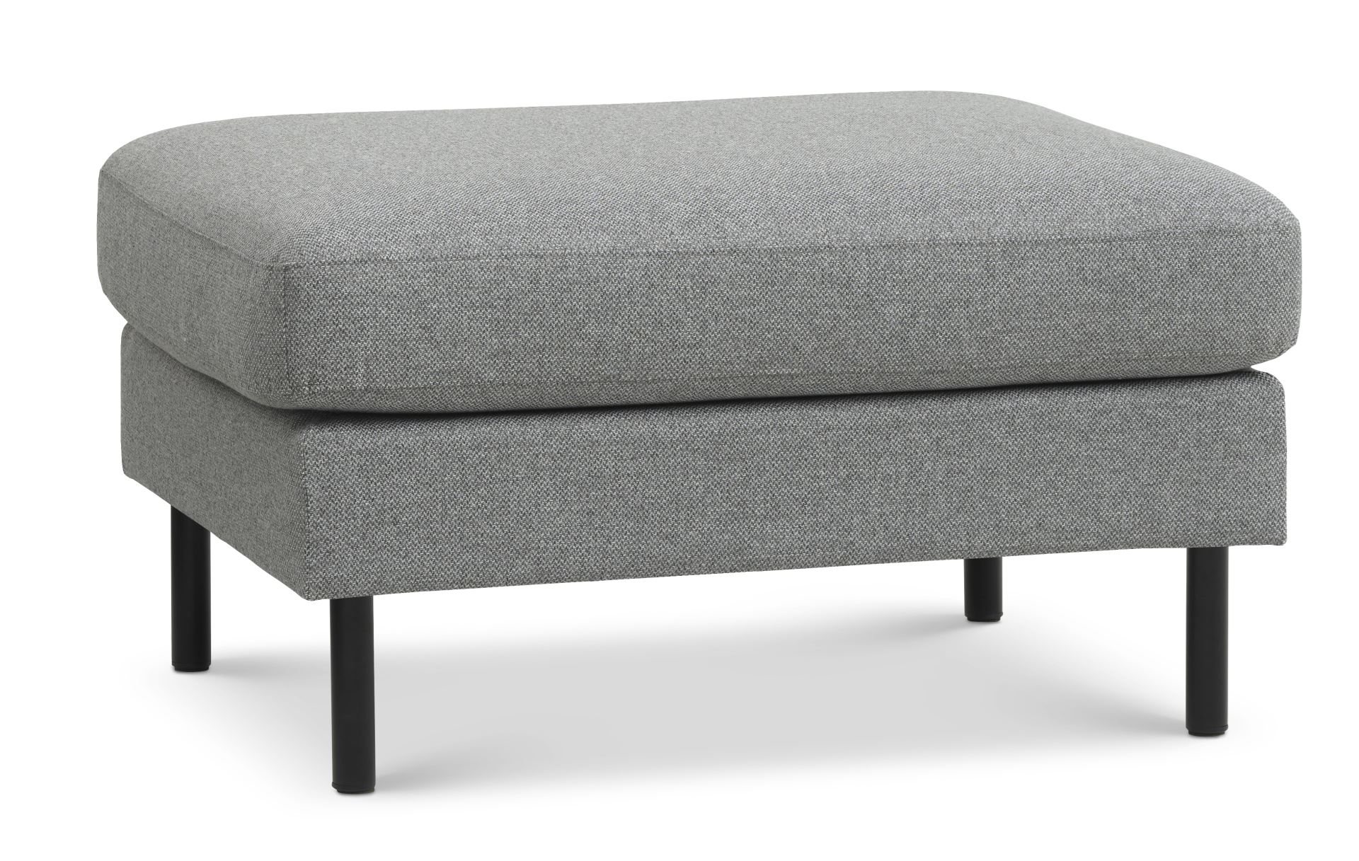 Ask Puf Rektangulær Lys Granitgrå Polyester Stof Og Sort Metal 85x70