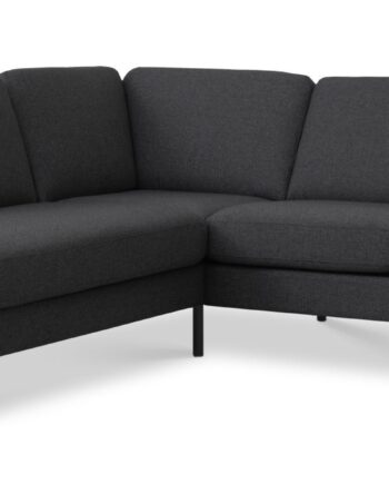 Ask Sæt 52 Lille Oe Sofa     Venstre Chaiselong Antracitgrå Polyester Stof Og Sort Metal