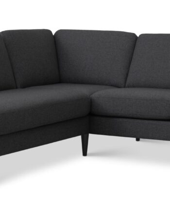 Ask Sæt 52 Lille Oe Sofa     Venstre Chaiselong Antracitgrå Polyester Stof Og Sort Træ
