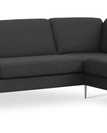 Ask Sæt 61 Stor Oe Sofa     Højre Chaiselong Antracitgrå Polyester Stof Og Børstet Aluminium