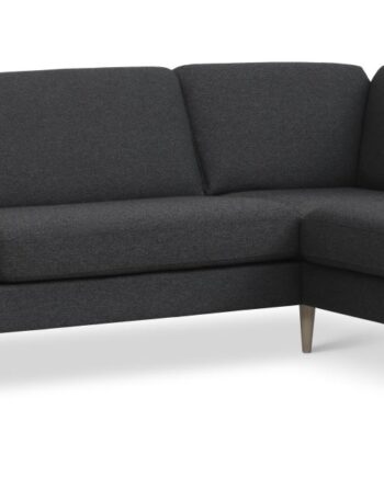 Ask Sæt 61 Stor Oe Sofa     Højre Chaiselong Antracitgrå Polyester Stof Og Natur Træ