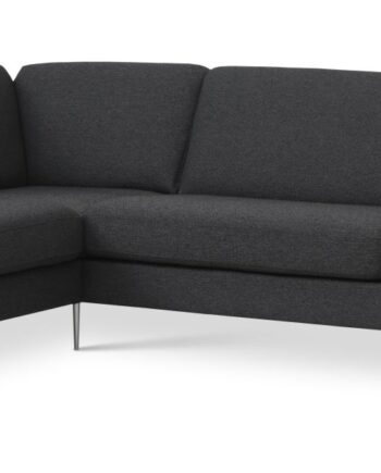 Ask Sæt 60 Stor Oe Sofa     Venstre Chaiselong Antracitgrå Polyester Stof Og Børstet Aluminium