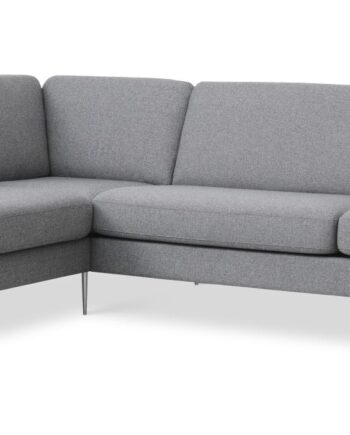 Ask Sæt 60 Stor Oe Sofa     Venstre Chaiselong Lys Granitgrå Polyester Stof Og Børstet Aluminium