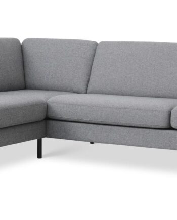 Ask Sæt 60 Stor Oe Sofa     Venstre Chaiselong Lys Granitgrå Polyester Stof Og Sort Metal