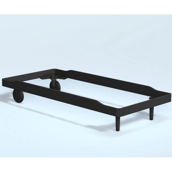 Auping Noa Sengeramme 80x210 Cm  Midnight Black Oak Lav Med Hjul  : Erling Christensen Møbler