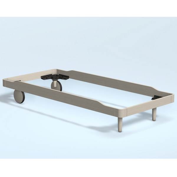 Auping Noa Sengeramme 90x210 Cm  Soft White Oak Lav Med Hjul  : Erling Christensen Møbler
