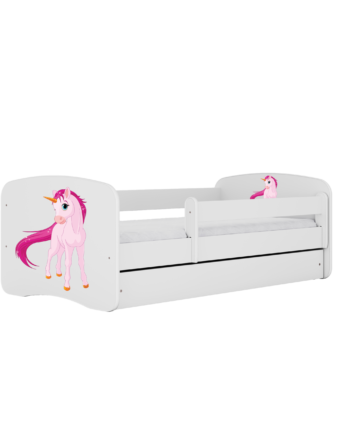 Babydreams Juniorseng Med Enhjørning     Madras  Sengehest Og Skuffe Hvid Laminat  140x70