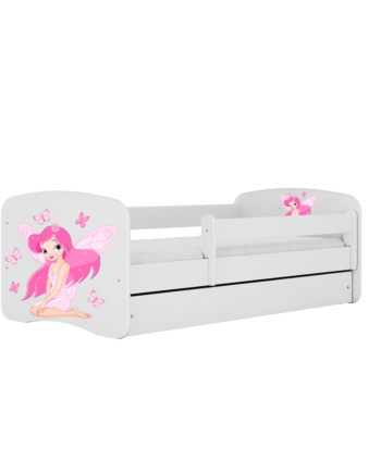 Babydreams Juniorseng Med Fe Med Sommerfugle     Madras  Sengehest  Skuffe Hvid Laminat  160x80