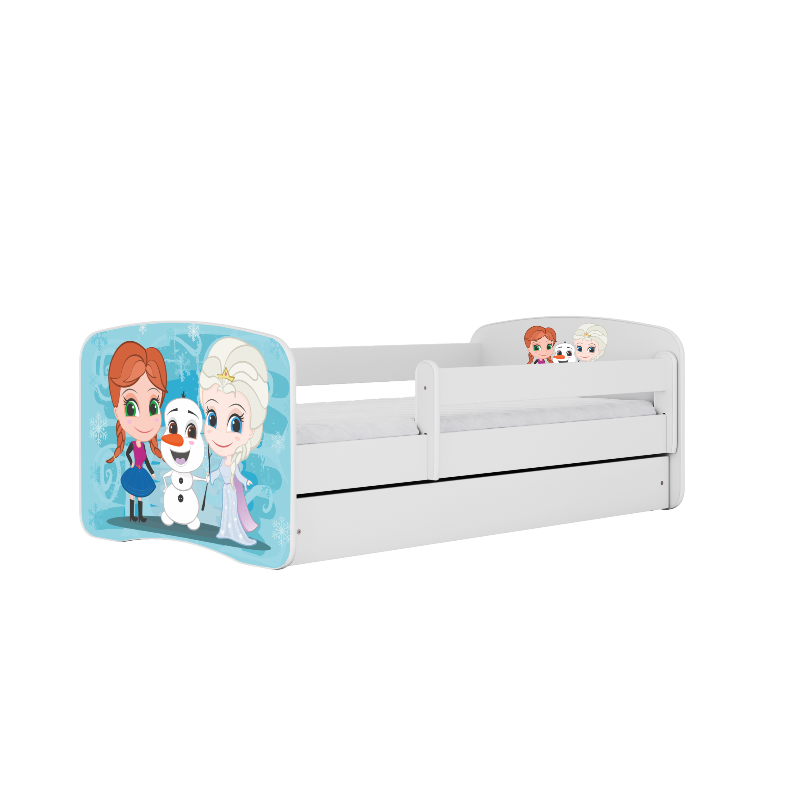 Babydreams Juniorseng Med Frost Madras Sengehest Og Skuffe Hvid Laminat 160x80