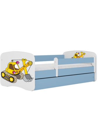 Babydreams Juniorseng Med Gravemaskine     Madras  Sengehest  Skuffe Hvid Og Blå Laminat  180x80