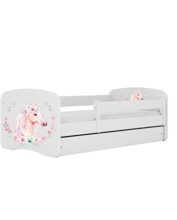 Babydreams Juniorseng Med Hest     Madras  Sengehest Og Skuffe Hvid Laminat  160x80