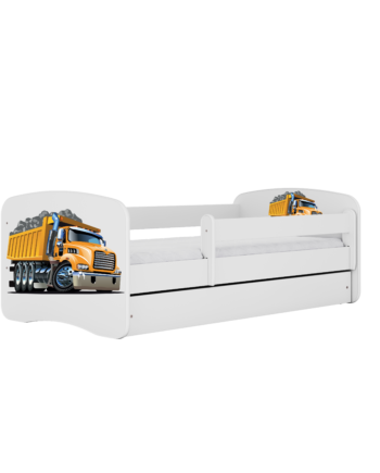 Babydreams Juniorseng Med Lastbil     Madras  Sengehest Og Skuffe Hvid Laminat  180x80