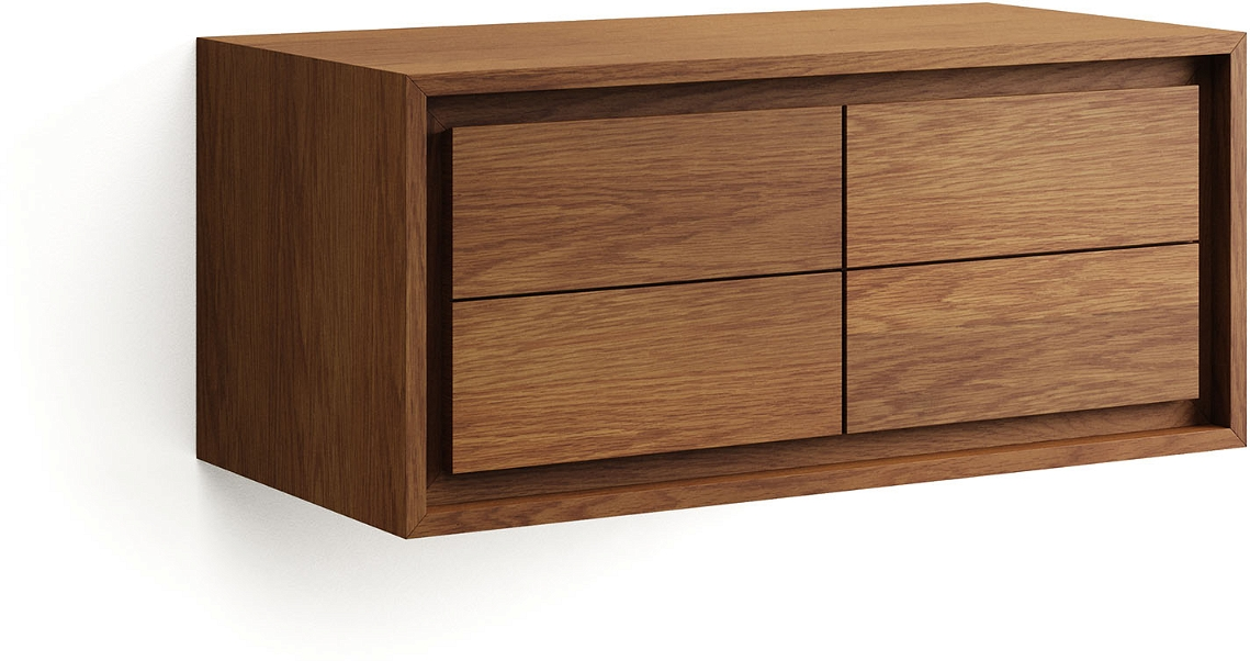 Badeværelsesskab Kave Home Kenta Teak Mørk Natur Soft-close 90ã 45ã 40 Cm