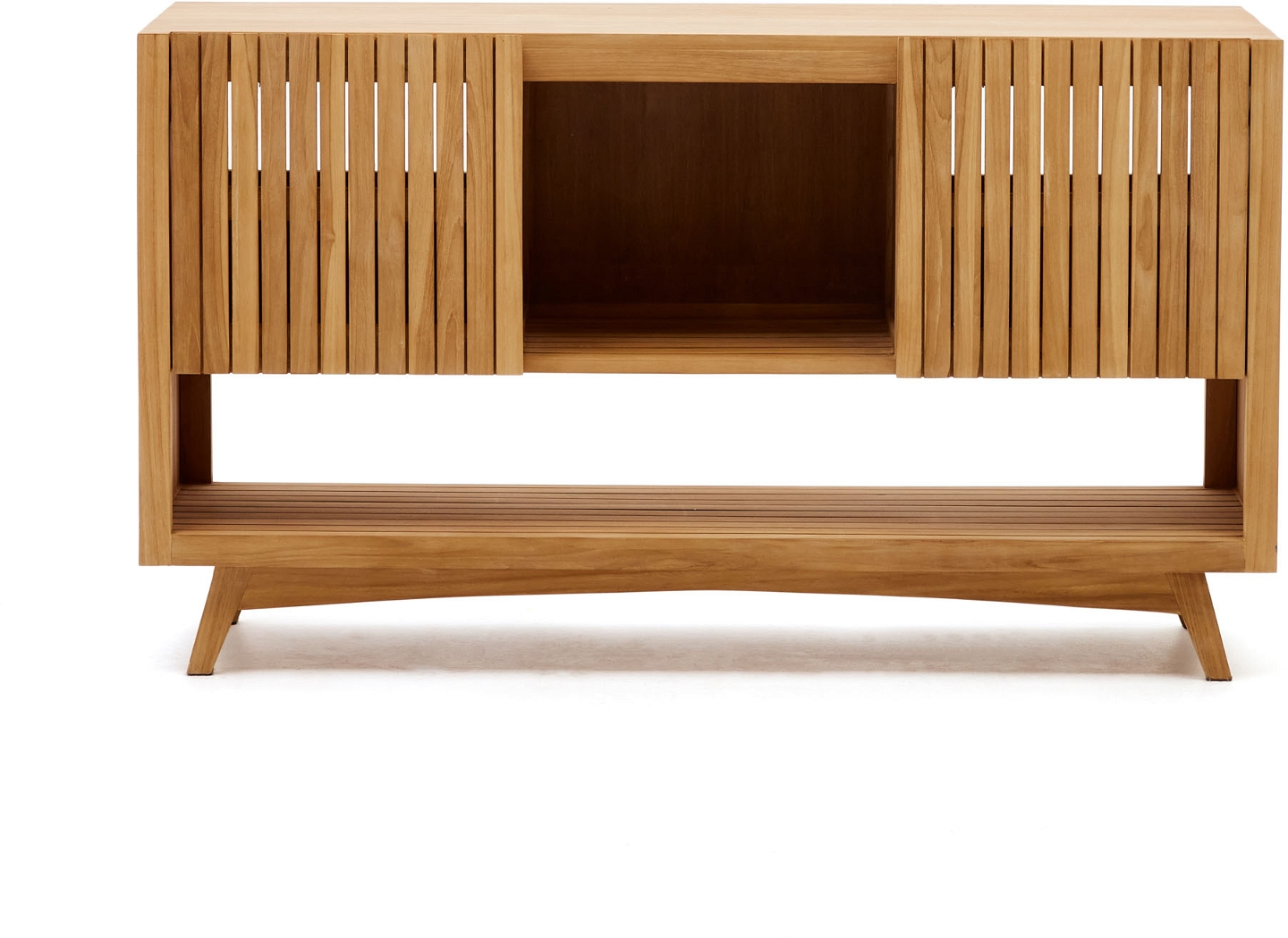 Badeværelsesskab Kave Home Sunday Massivt Teaktræ Natur H80   B140   D50 Cm