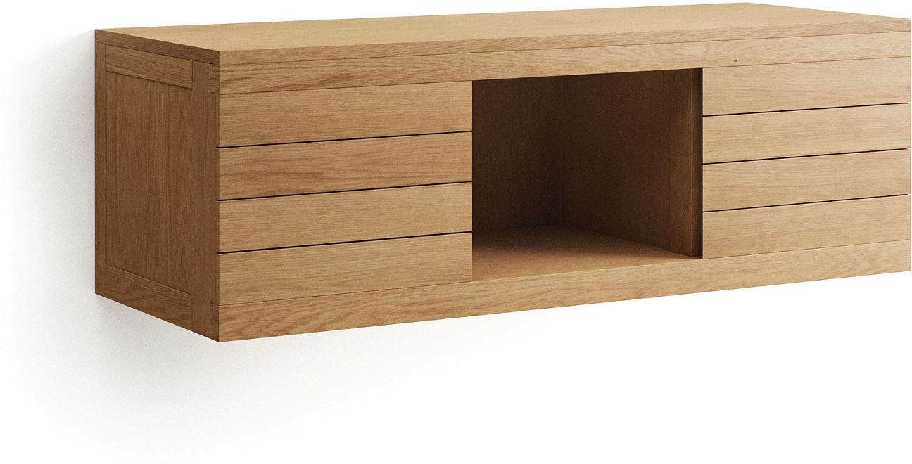 Badeværelsesskab Kave Home Yenit Teaktræ Natur H40   B120   D45 Cm Rustik Kolonial Soft-close
