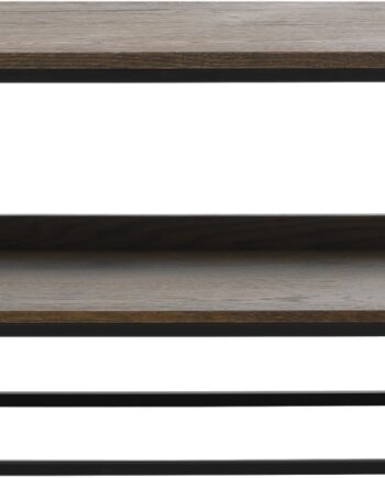 Bænk Nordique Design Rivoli   Entrébænk Med Opbevaring   Hvid Egetræ   Smoked 120ã 35ã 45 Cm