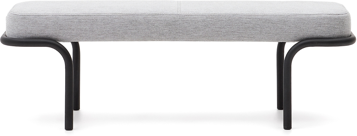 Bænk Til Entré Kave Home Compo Maitane Grå Stof Metal 45x130x44 Cm