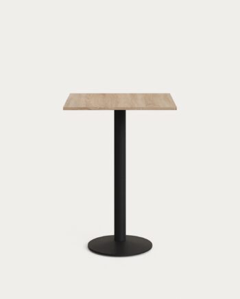 Barbord Kave Home Tiaret Rund Fod ø60   H98 Cm Stål  Spånplade Lys Natur
