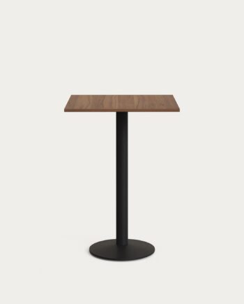 Barbord Ståbord Kave Home Tiaret ø60   H98 Cm Mørk Natur Stål Melamin